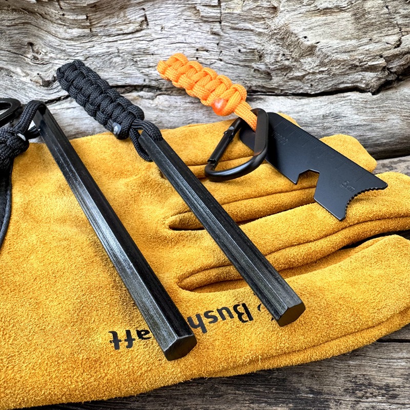 Magnesium Fire Starter - عصا صوان ماغنيسيوم سداسية الشكل منسوجة