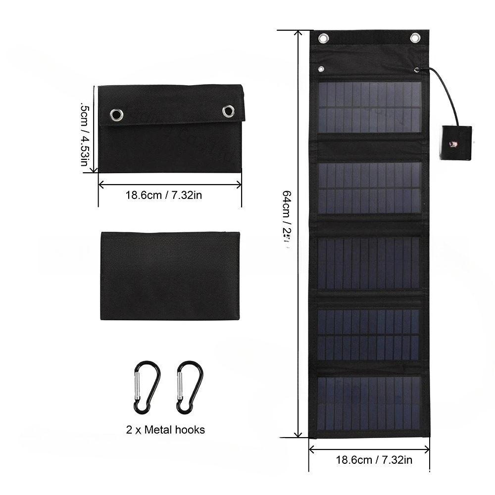 Solar Emergency Charger - حقيبة قابلة للطي بالطاقة الشمسية بقدرة